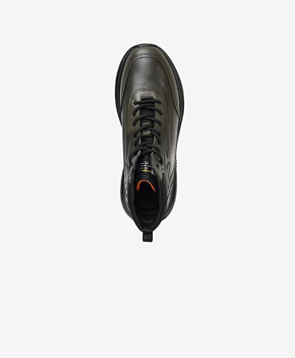 Erkek Haki Hakiki Deri Sneaker Bot