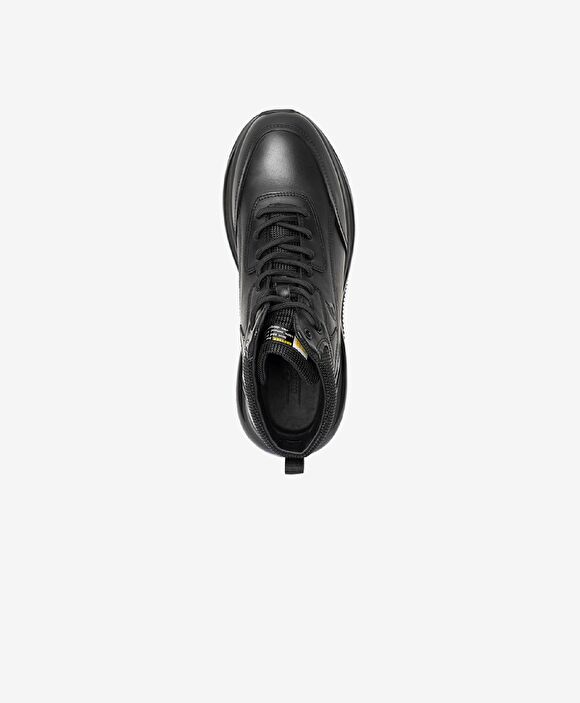 Erkek Siyah Hakiki Deri Sneaker Bot