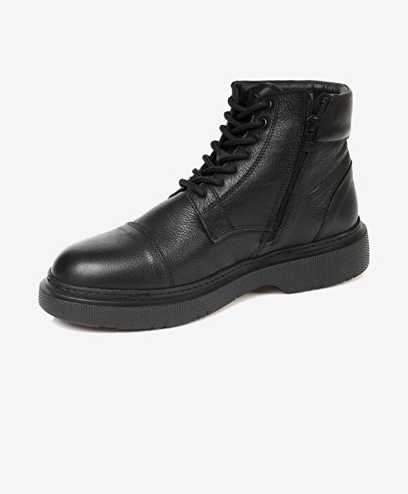 Erkek Siyah Hakiki Deri Casual Bot