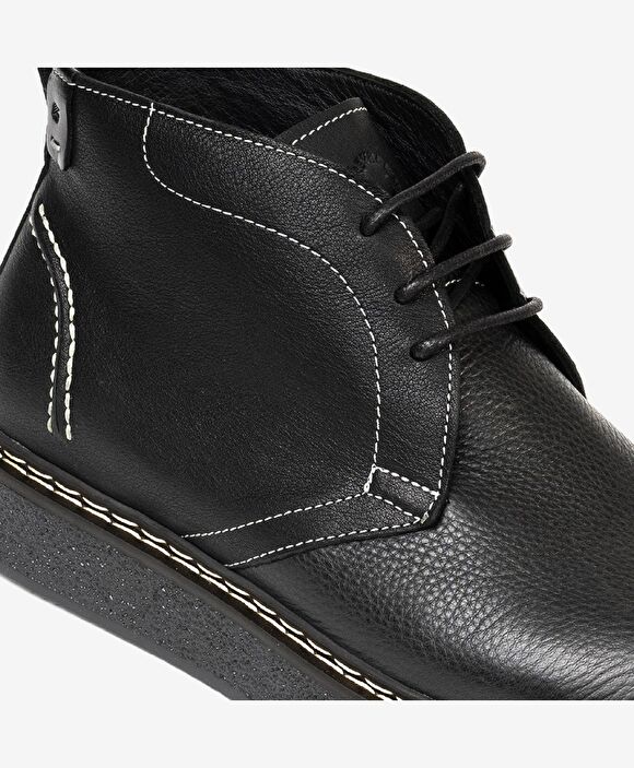 Erkek Siyah Hakiki Deri Klasik Bot