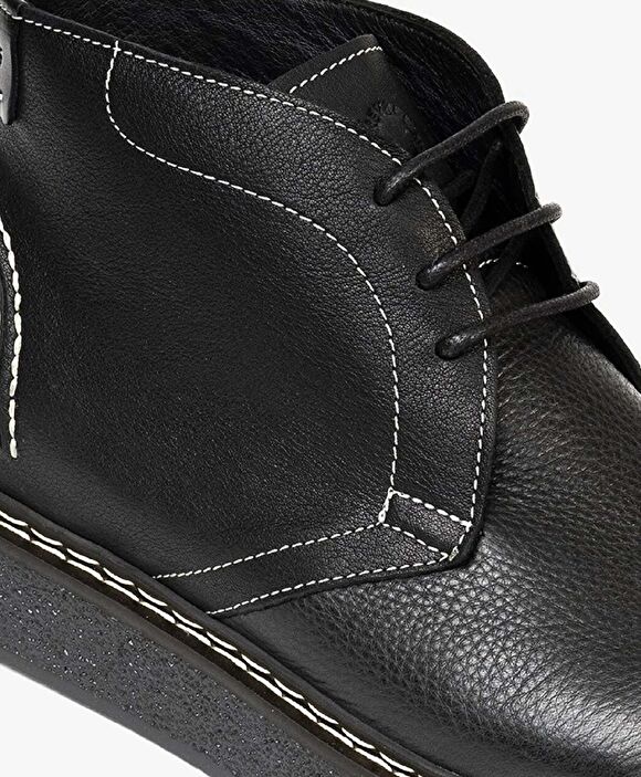 Erkek Siyah Hakiki Deri Klasik Bot