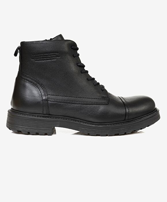 Erkek Siyah Hakiki Deri Casual Bot