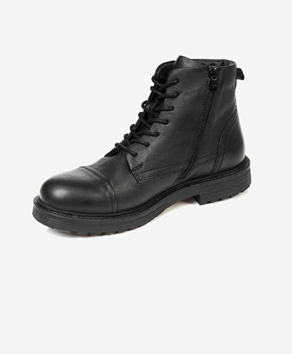 Erkek Siyah Hakiki Deri Casual Bot