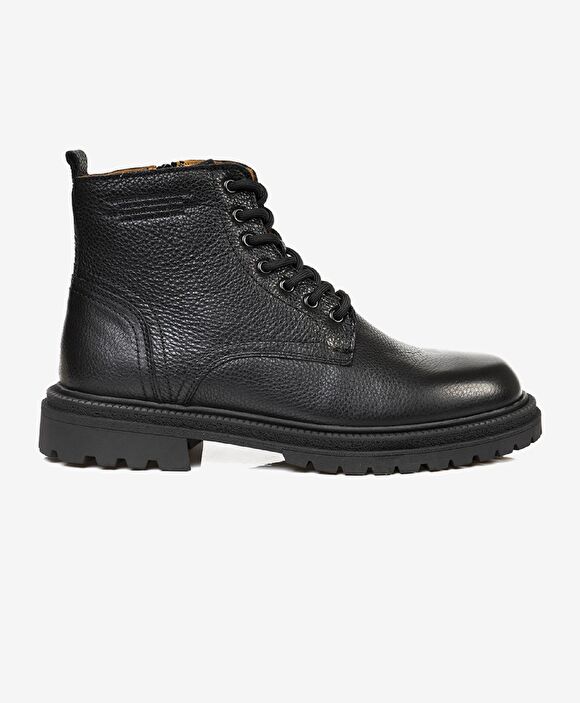 Erkek Siyah Hakiki Deri Casual Bot