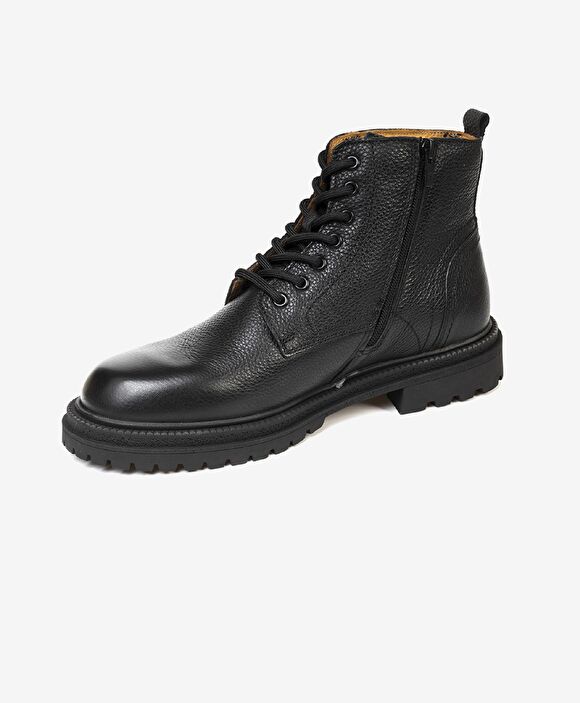 Erkek Siyah Hakiki Deri Casual Bot