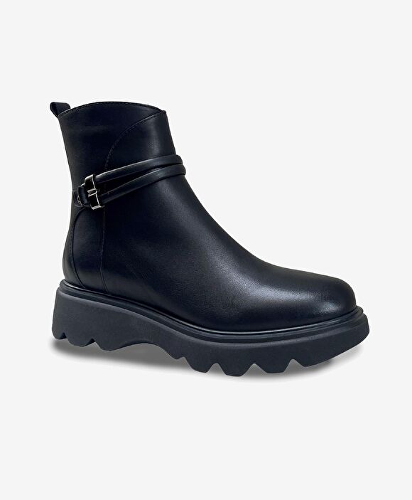 Kadın Siyah Hakiki Deri Comfort Bot
