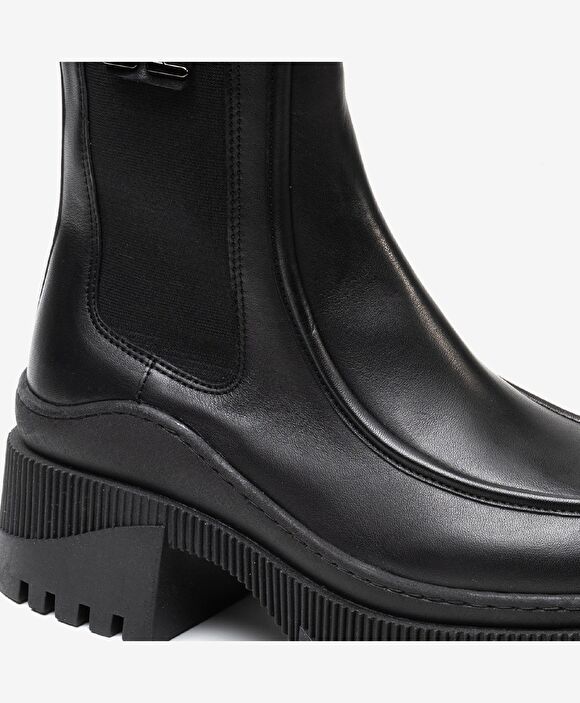 Kadın Siyah Hakiki Deri Memory Foam Taban Chelsea Bot