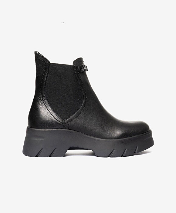 Kadın Siyah Hakiki Deri Chelsea Bot