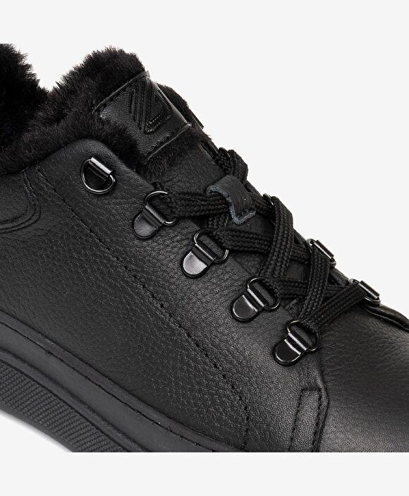 Kadın Siyah Hakiki Deri Sneaker Ayakkabı