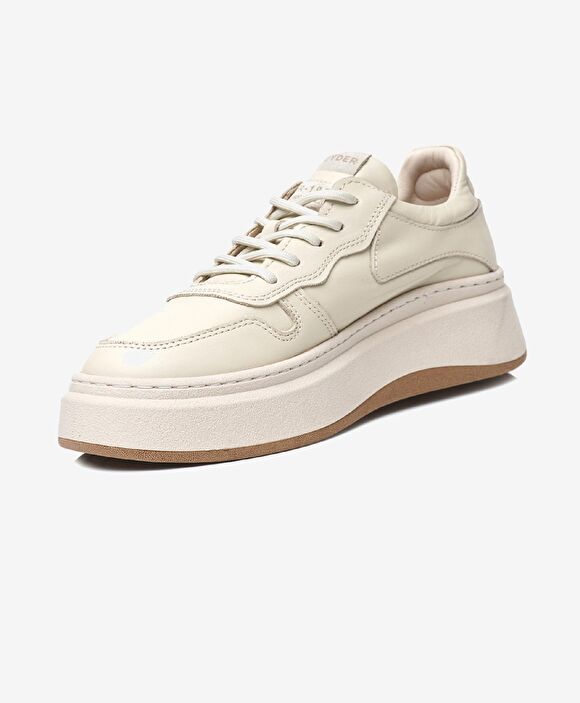 Kadın Ekru Hakiki Deri Sneaker Ayakkabı