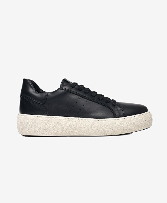 Kadın Siyah Hakiki Deri Termo Light Taban Sneaker Ayakkabı
