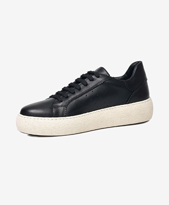 Kadın Siyah Hakiki Deri Termo Light Taban Sneaker Ayakkabı