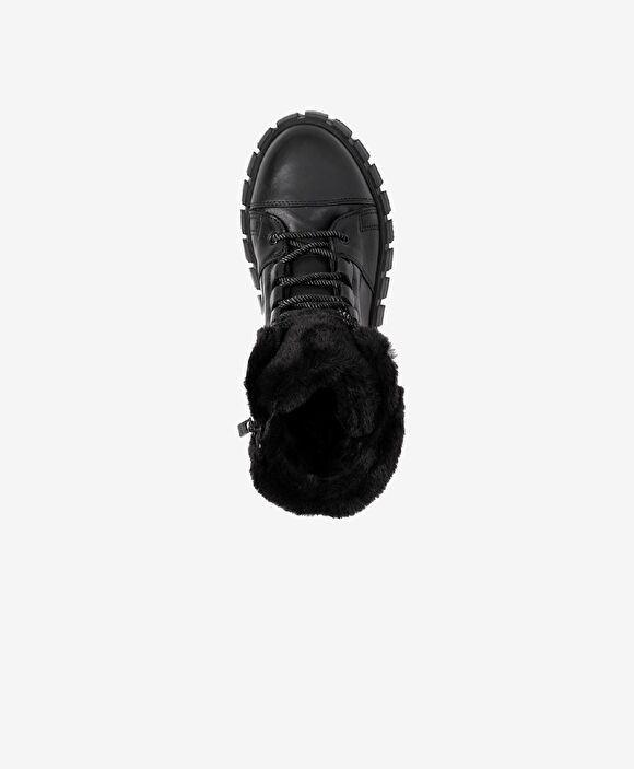 Kadın Siyah Hakiki Deri Memory Foam Taban Sneaker Bot