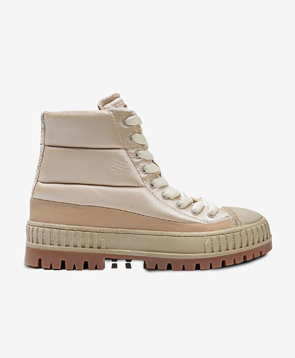 Kadın Ekru Hakiki Deri Sneaker Bot