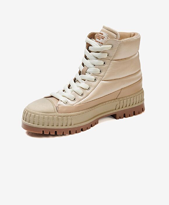 Kadın Ekru Hakiki Deri Sneaker Bot