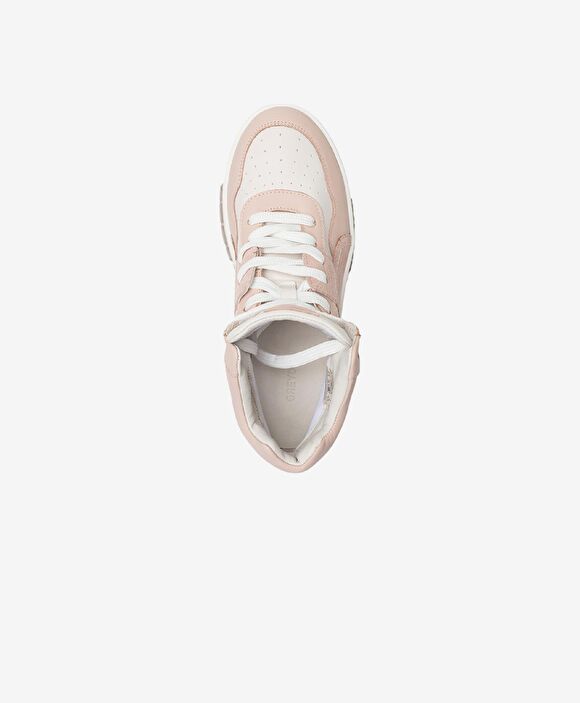 Kadın Beyaz Pudra Hakiki Deri Sneaker Bot
