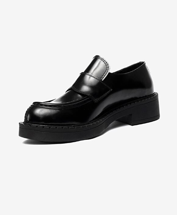 Kadın Parlak Siyah Hakiki Deri Loafer Ayakkabı