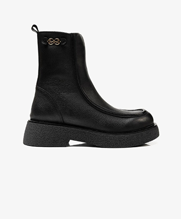 Kadın Siyah Hakiki Deri Memory Foam Taban Casual Bot