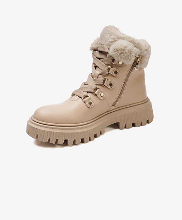 Kadın Koyu Bej Hakiki Deri Casual Bot