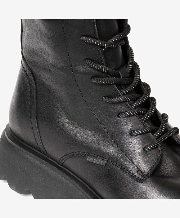 Kadın Siyah Hakiki Deri Military Bot