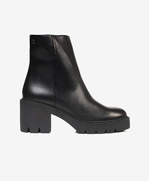 Kadın Siyah Hakiki Deri Topuklu Bot