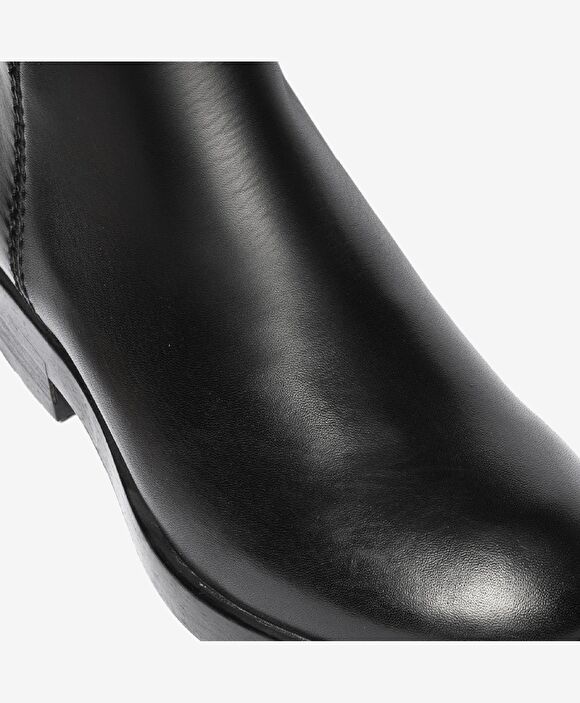 Kadın Siyah Hakiki Deri Termo Taban Bot