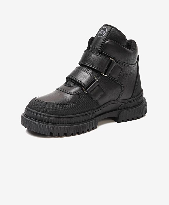 Çocuk Siyah Hakiki Deri Bot