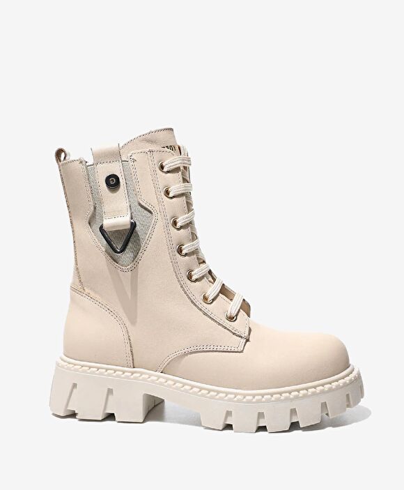 Kız Çocuk Bej Hakiki Deri Bot