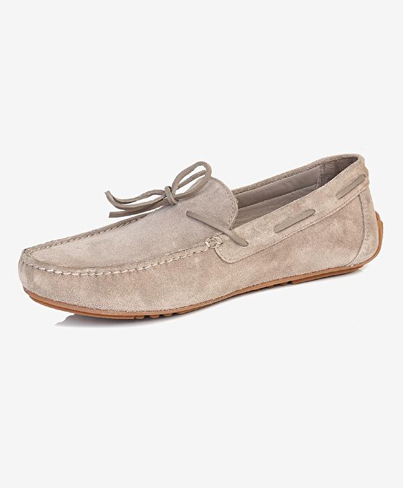 Erkek Vizon Hakiki Deri Loafer Ayakkabı