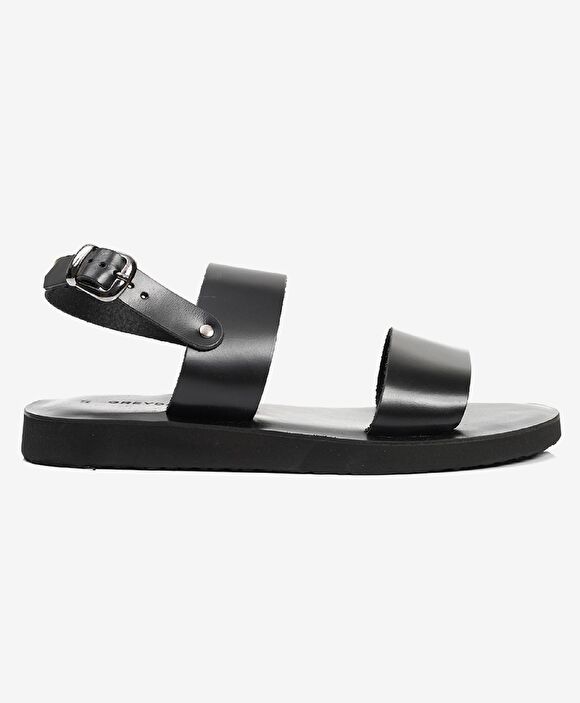 Erkek Siyah Hakiki Deri Sandalet