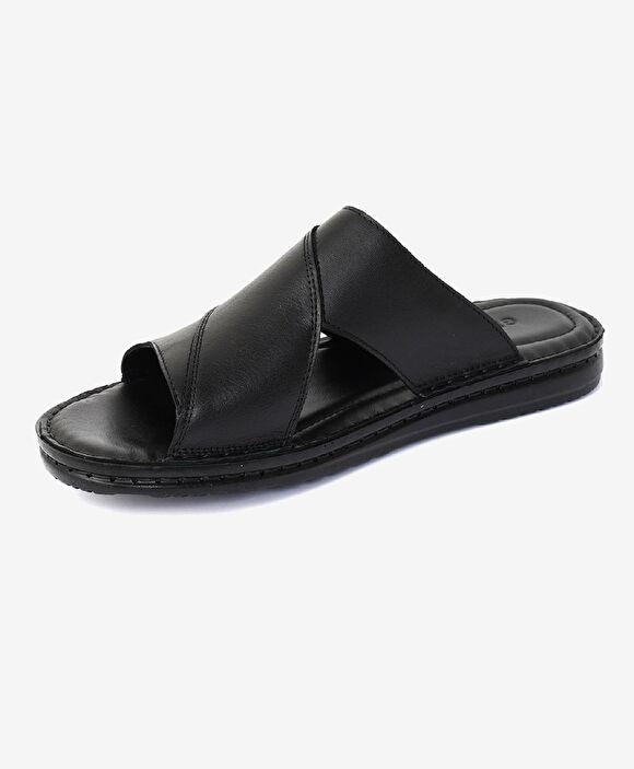 Erkek Siyah Hakiki Deri Terlik