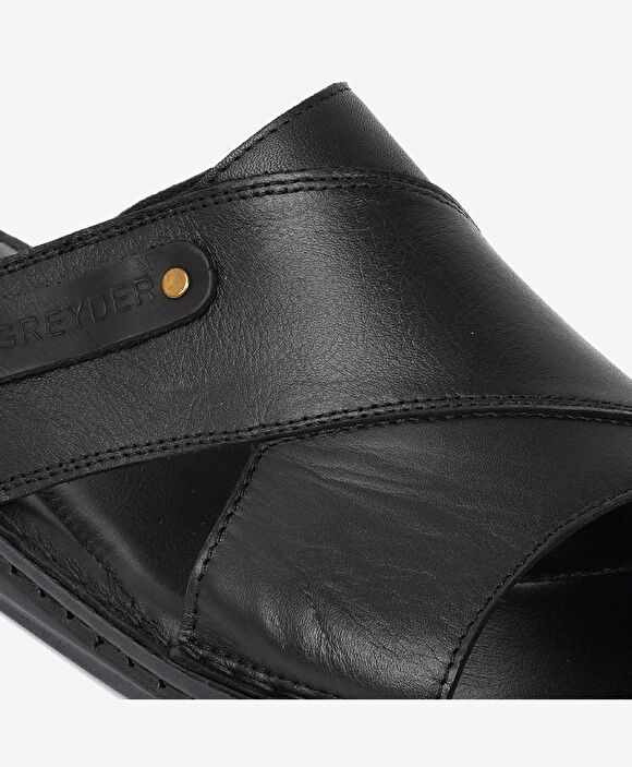 Erkek Siyah Hakiki Deri Terlik