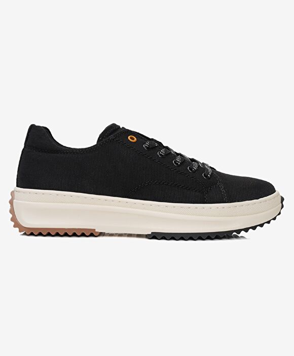 Erkek Siyah Hakiki Deri Sneaker Ayakkabı