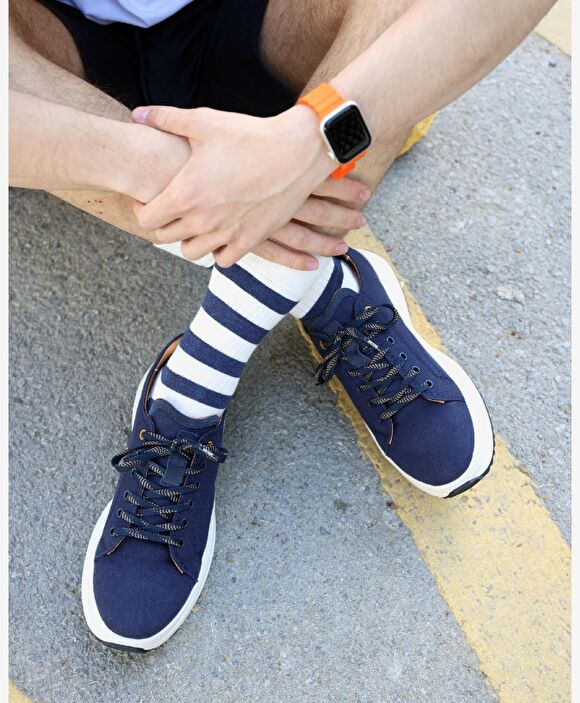 Erkek Siyah Hakiki Deri Sneaker Ayakkabı