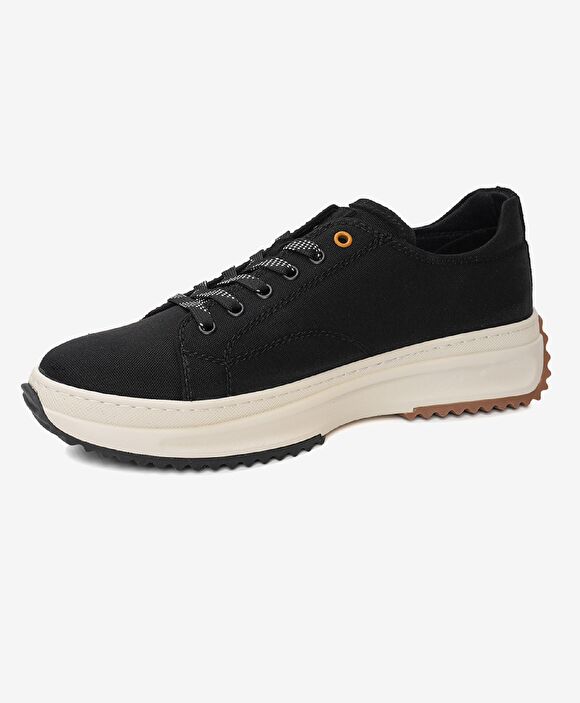 Erkek Siyah Hakiki Deri Sneaker Ayakkabı