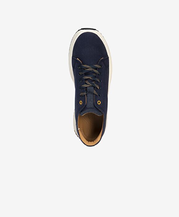 Erkek Lacivert Hakiki Deri Sneaker Ayakkabı
