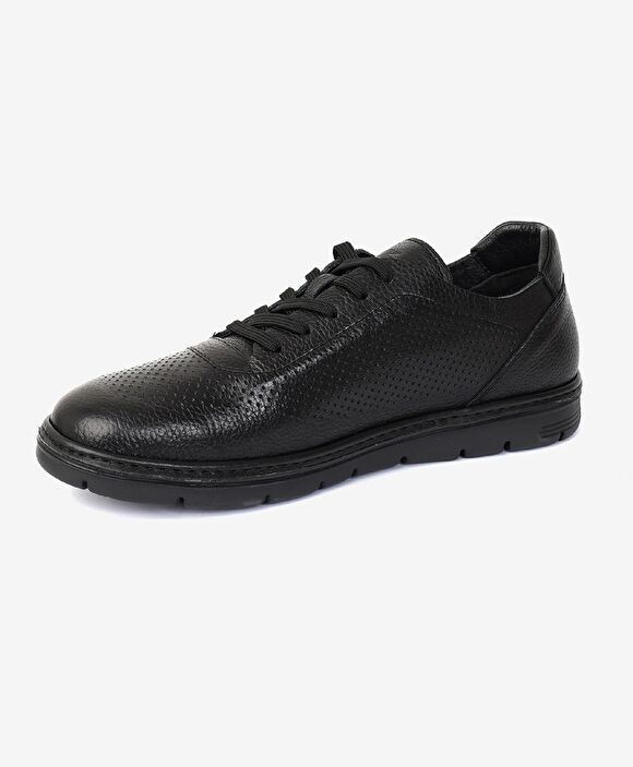Erkek Siyah Hakiki Deri Casual Ayakkabı