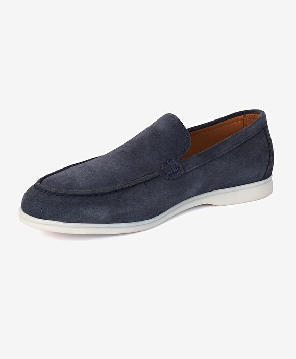 Erkek Lacivert Süet Hakiki Deri Casual Ayakkabı