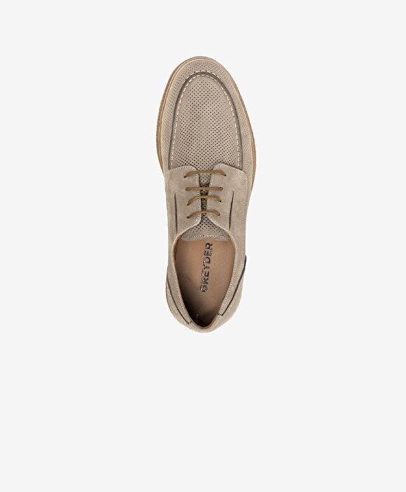 Erkek Vizon Nubuk Hakiki Deri Casual Ayakkabı