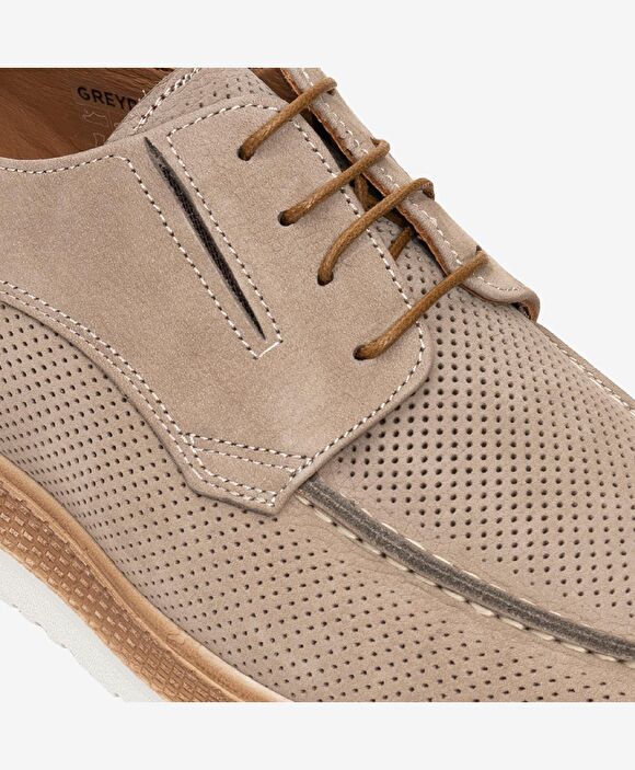 Erkek Vizon Nubuk Hakiki Deri Casual Ayakkabı