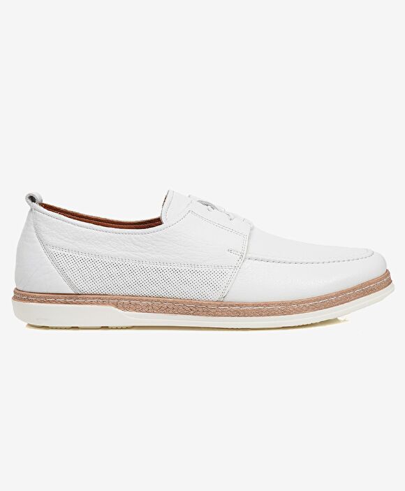 Erkek Beyaz Hakiki Deri Casual Ayakkabı