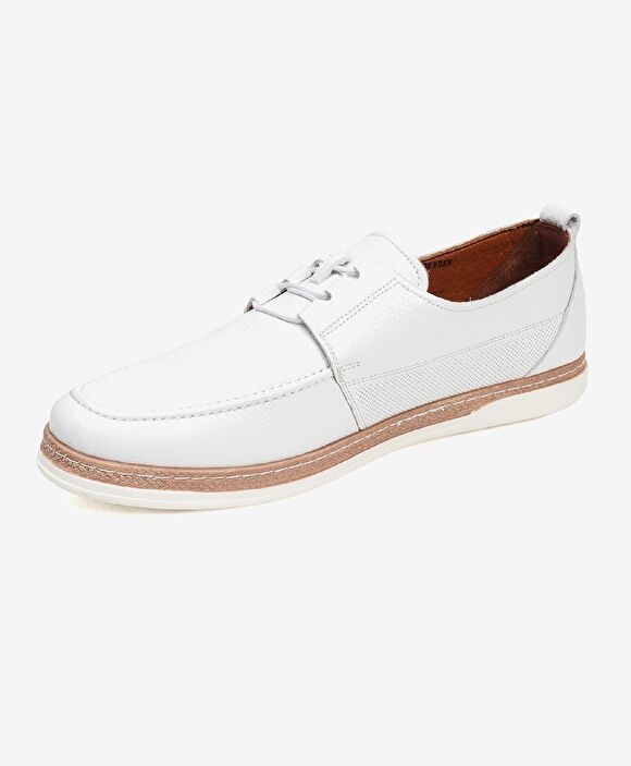 Erkek Beyaz Hakiki Deri Casual Ayakkabı