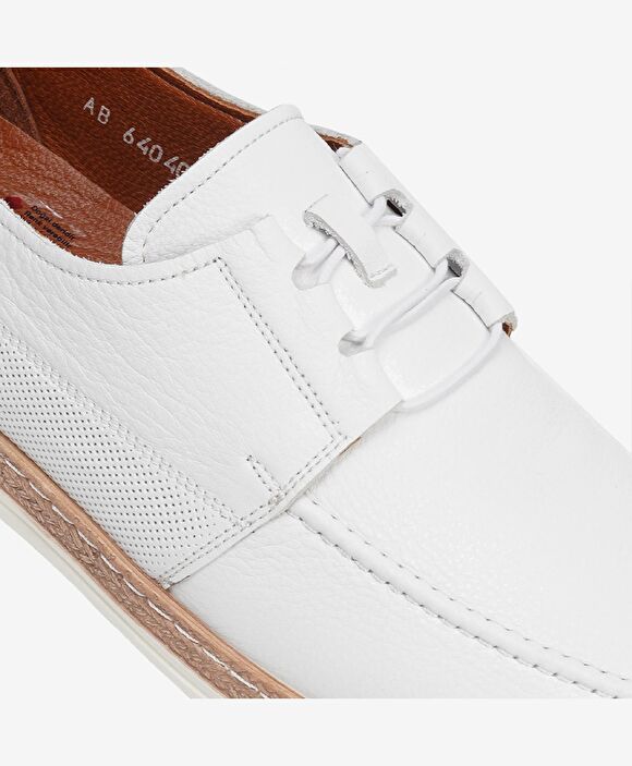 Erkek Beyaz Hakiki Deri Casual Ayakkabı