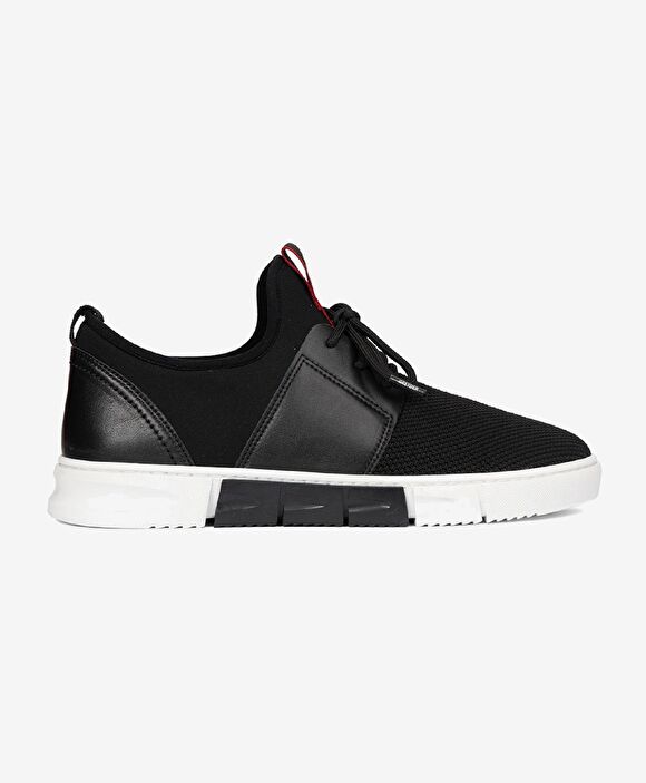 Erkek Siyah Hakiki Deri Sneaker Ayakkabı
