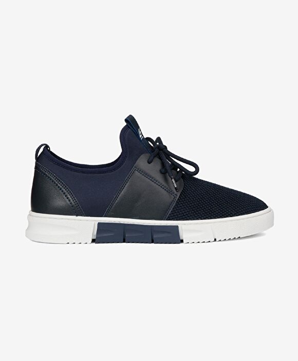 Erkek Lacivert Hakiki Deri Sneaker Ayakkabı