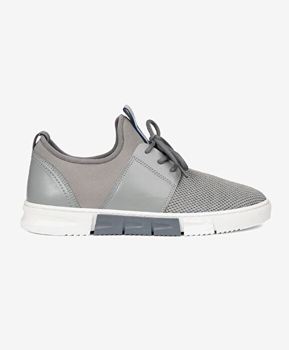 Erkek Gri Duman Hakiki Deri Sneaker Ayakkabı