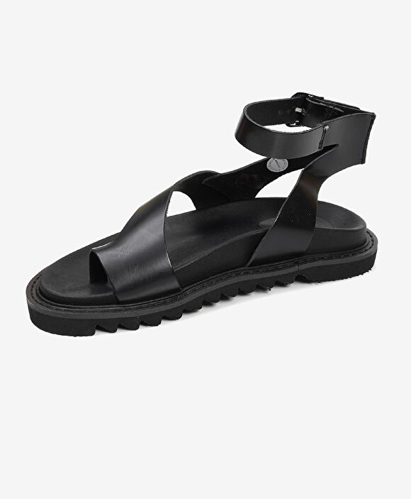Kadın Siyah Hakiki Deri Sandalet