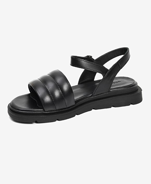 Kadın Siyah Hakiki Deri Sandalet