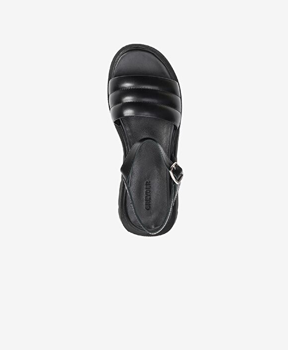 Kadın Siyah Hakiki Deri Sandalet