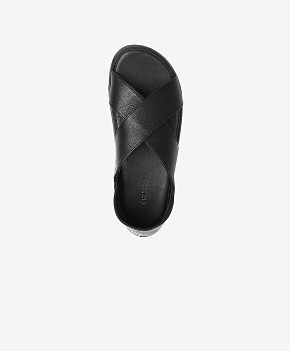 Kadın Siyah Hakiki Deri Sandalet